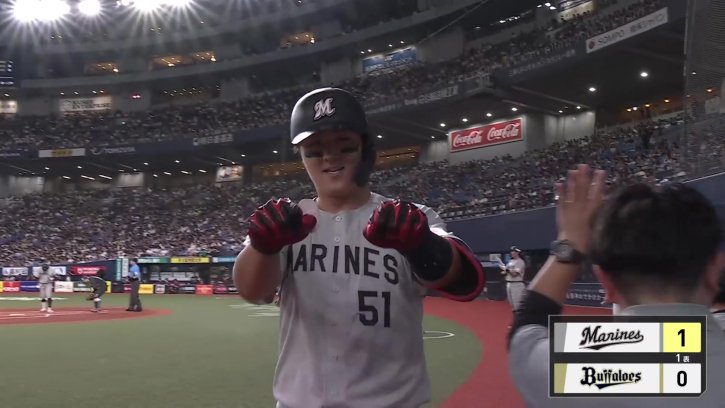 キャリアハイの第17号!! マリーンズ・山口航輝 レフトへ先制のソロHRを放つ!! 2026年7月26日 オリックス・バファローズ 対 千葉ロッテマリーンズ